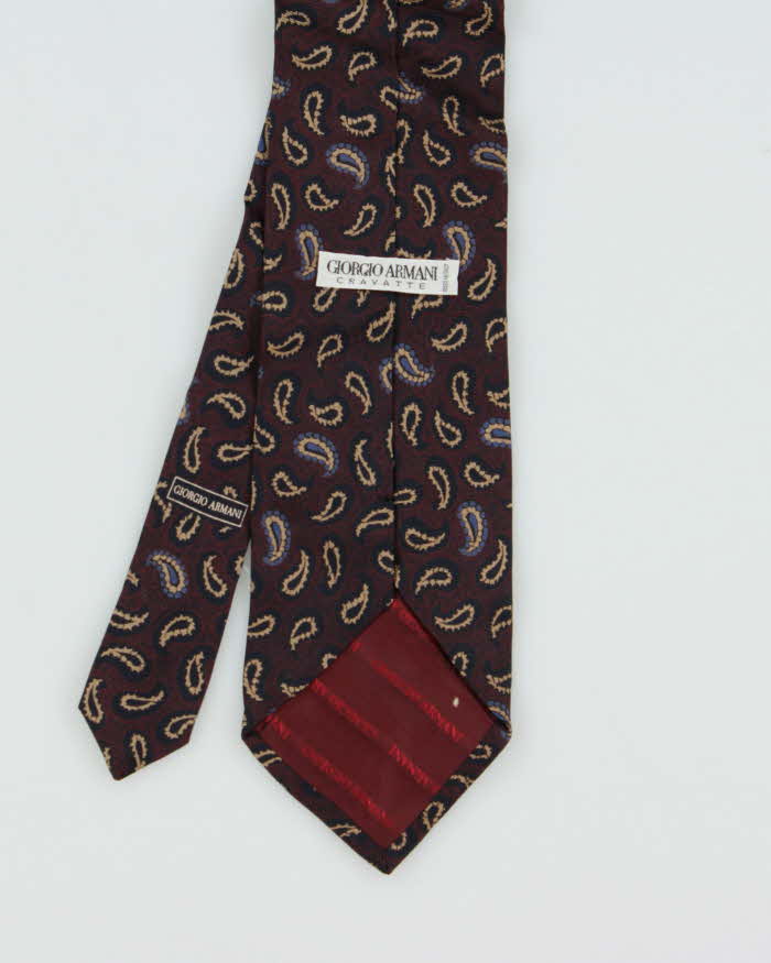 Vintage 1980s Giorgio Armani Paisley Silk Tie