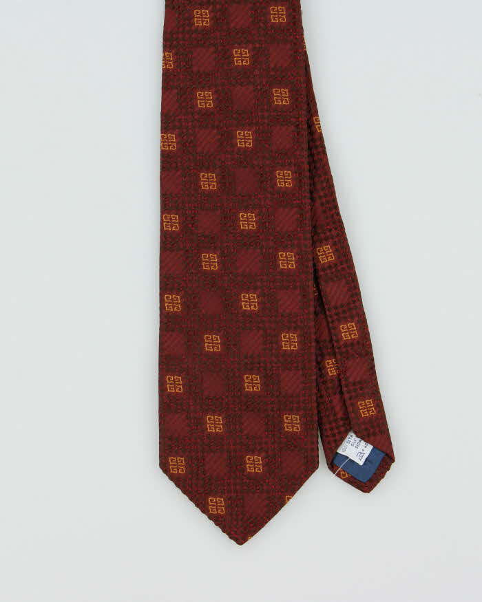 Vintage 1990s Givenchy Monogram Textured Silk Tie