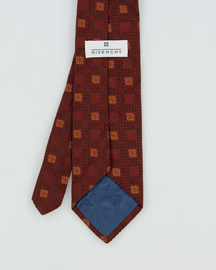 Vintage 1990s Givenchy Monogram Textured Silk Tie