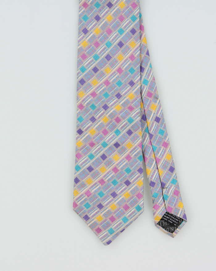 Vintage 1990s Missoni Multicoloured Patterned Silk Tie