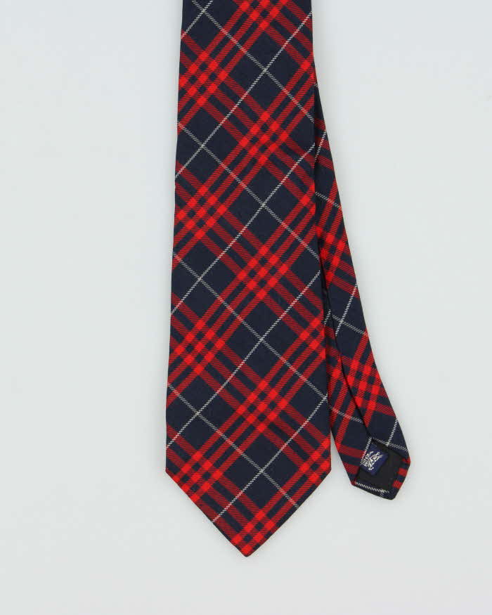 Vintage 1980s Burberry Nova Check Silk Tie