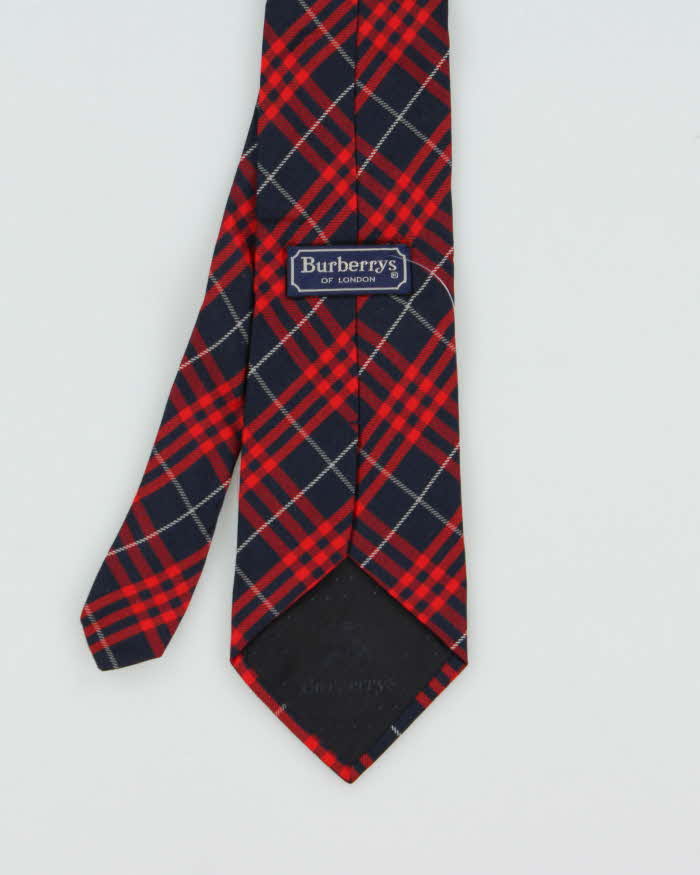 Vintage 1980s Burberry Nova Check Silk Tie