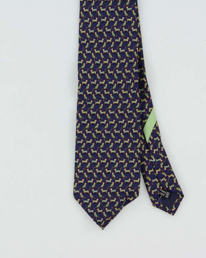 Vintage 1990s Salvatore Ferragamo Patterned Silk Tie