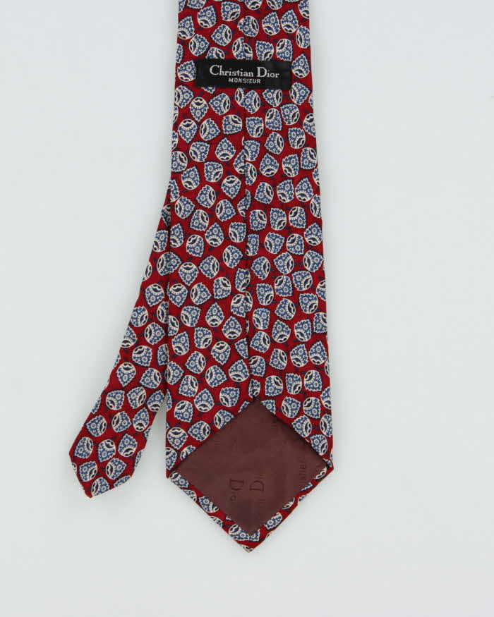 Vintage 1980s Christian Dior Patterned Silk Tie