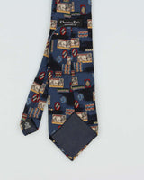 Vintage 1980s Christian Dior Patterned Silk Tie