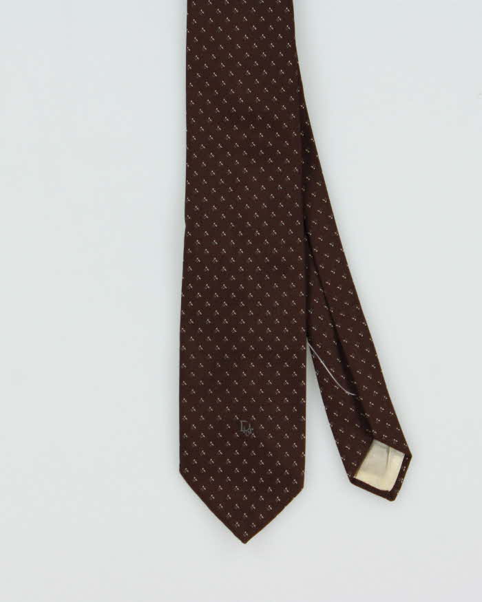 Vintage 1980s Christian Dior Patterned Silk Tie