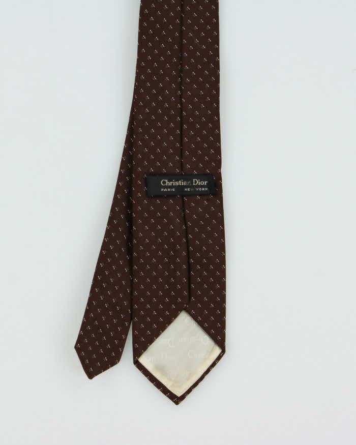 Vintage 1980s Christian Dior Patterned Silk Tie