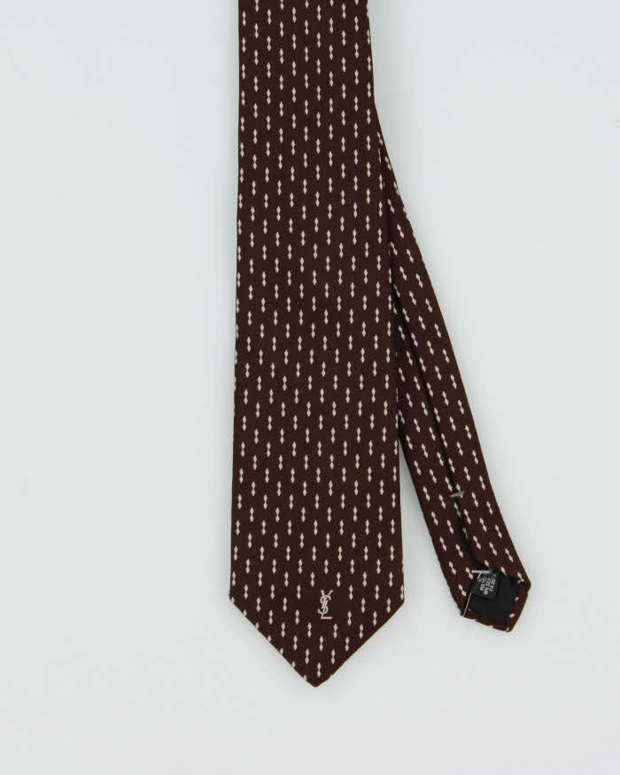 Vintage 1980s Yves Saint Laurent Patterned Silk Tie