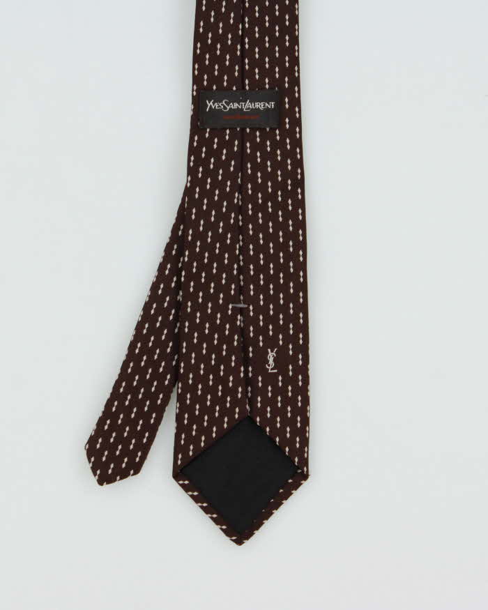 Vintage 1980s Yves Saint Laurent Patterned Silk Tie