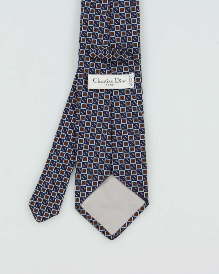 Vintage 1990s Christian Dior Silk Geometric Tie