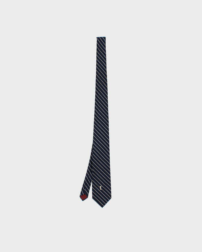 Vintage 1980s Yves Saint Laurent Striped Silk Tie
