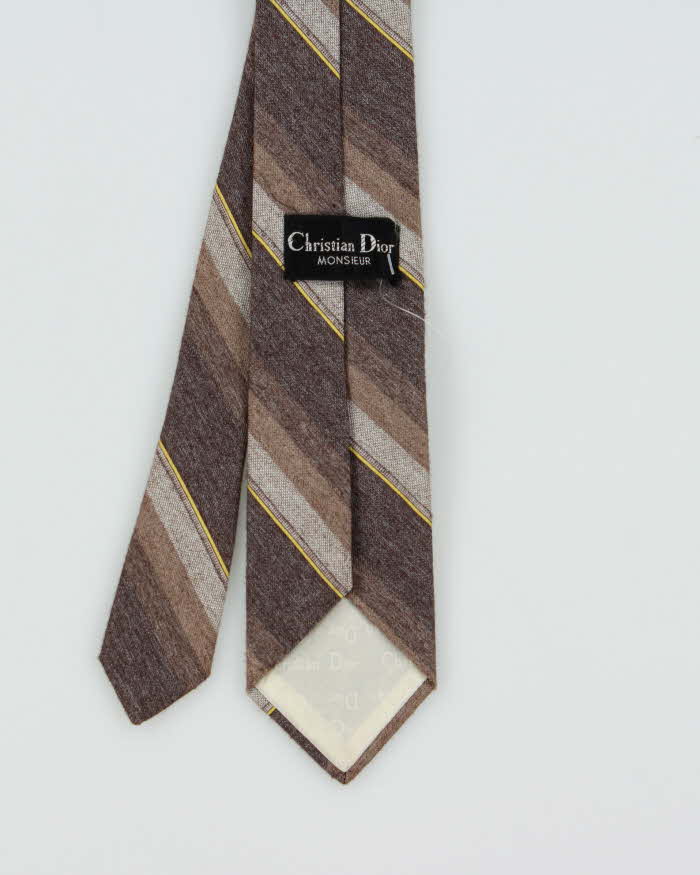 Vintage 1980s Christian Dior Silk Blend Striped Tie