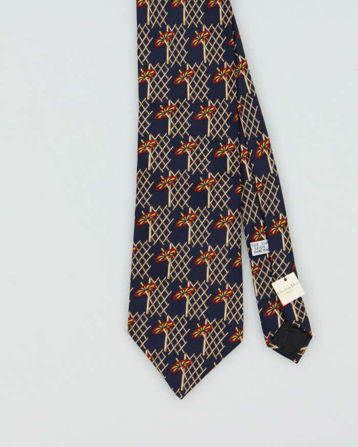 DSWT Vintage 1990s Christian Dior Patterned Silk Tie