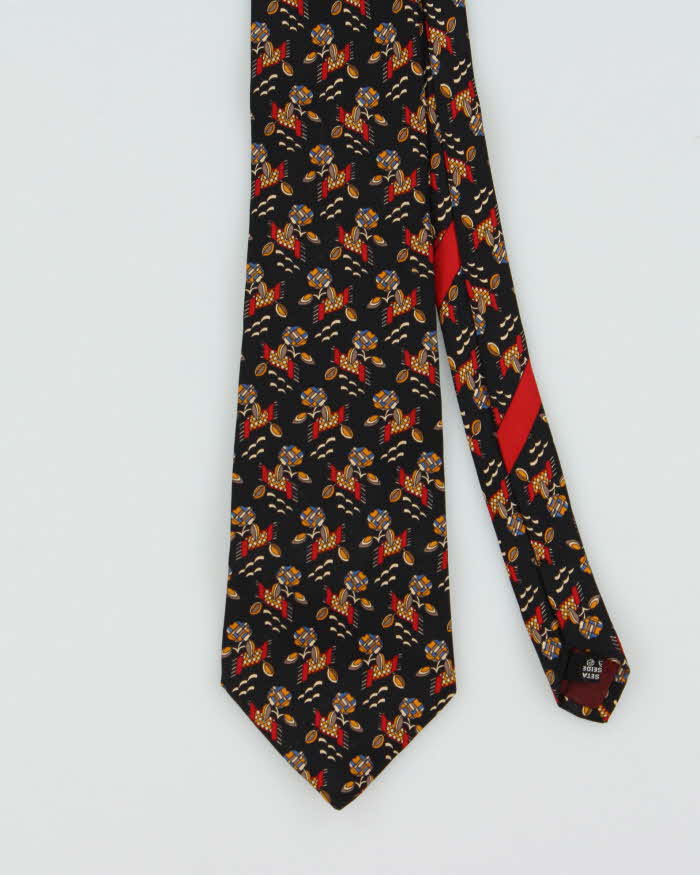 Vintage 1990s Salvatore Ferragamo Patterned Silk Tie