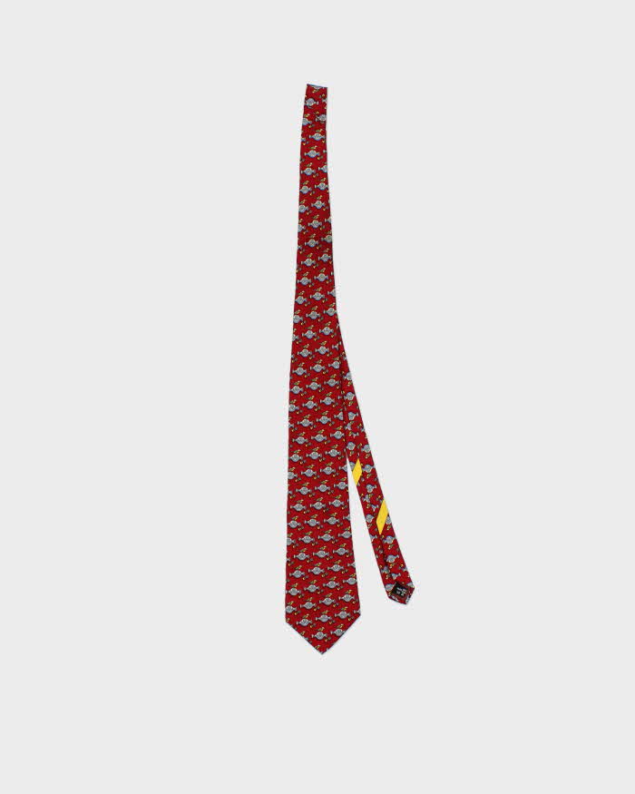 Vintage 1990s Salvatore Ferragamo Patterned Silk Tie