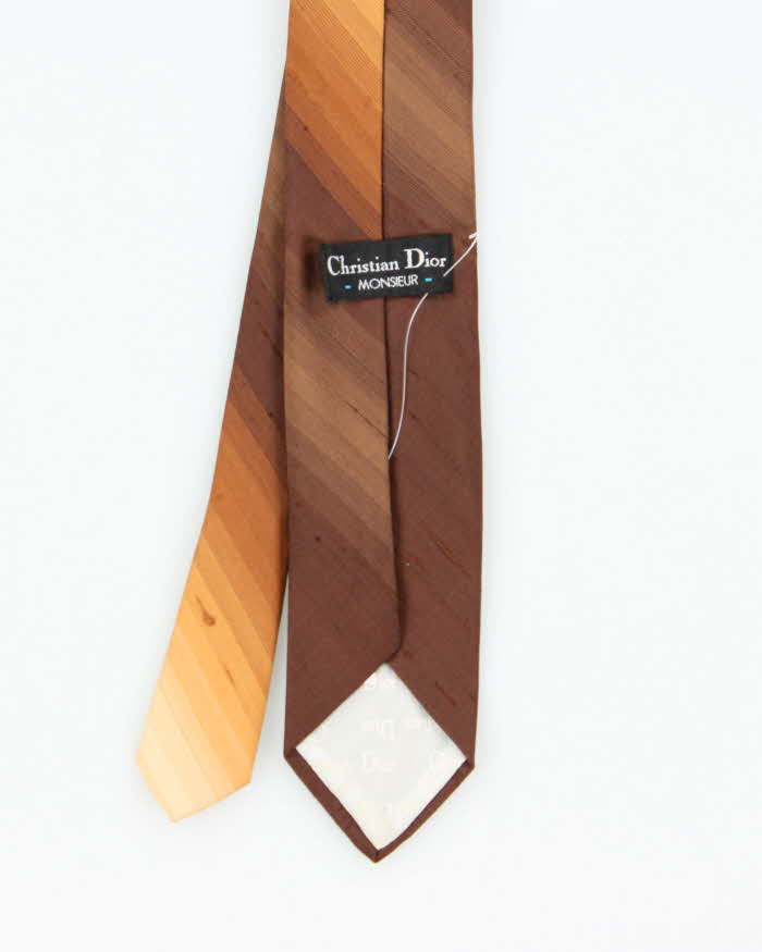 Vintage 1970s Christian Dior Striped Textured Silk Tie