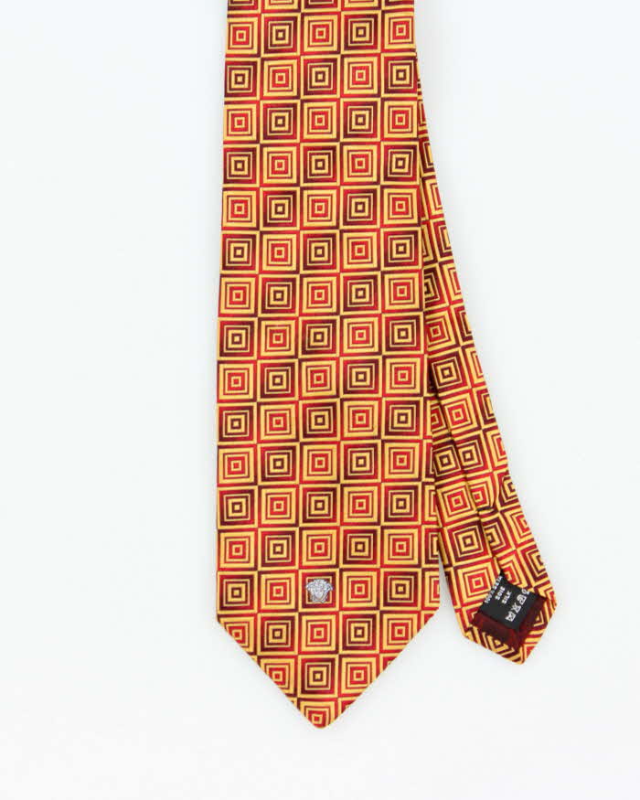 Vintage Y2K 00s Versace Medusa Detailed Patterned Silk Tie