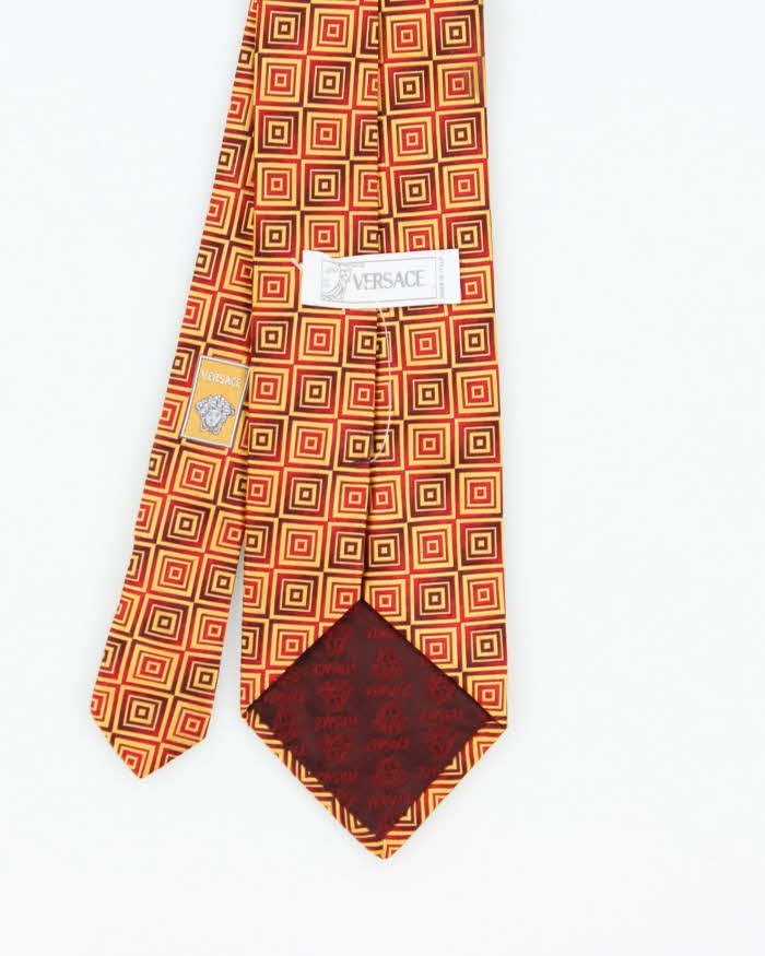 Vintage Y2K 00s Versace Medusa Detailed Patterned Silk Tie