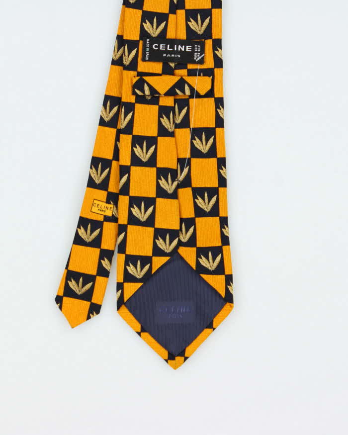 Vintage 1980s Celine Paris Patterned Silk Tie