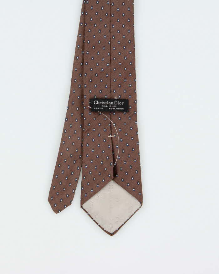Vintage 1980s Christian Dior Patterned Silk Tie