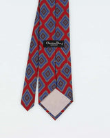 Vintage 1980s Christian Dior Patterned Silk Tie