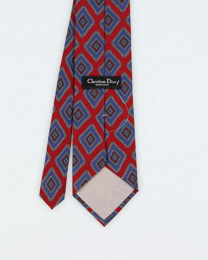 Vintage 1980s Christian Dior Patterned Silk Tie