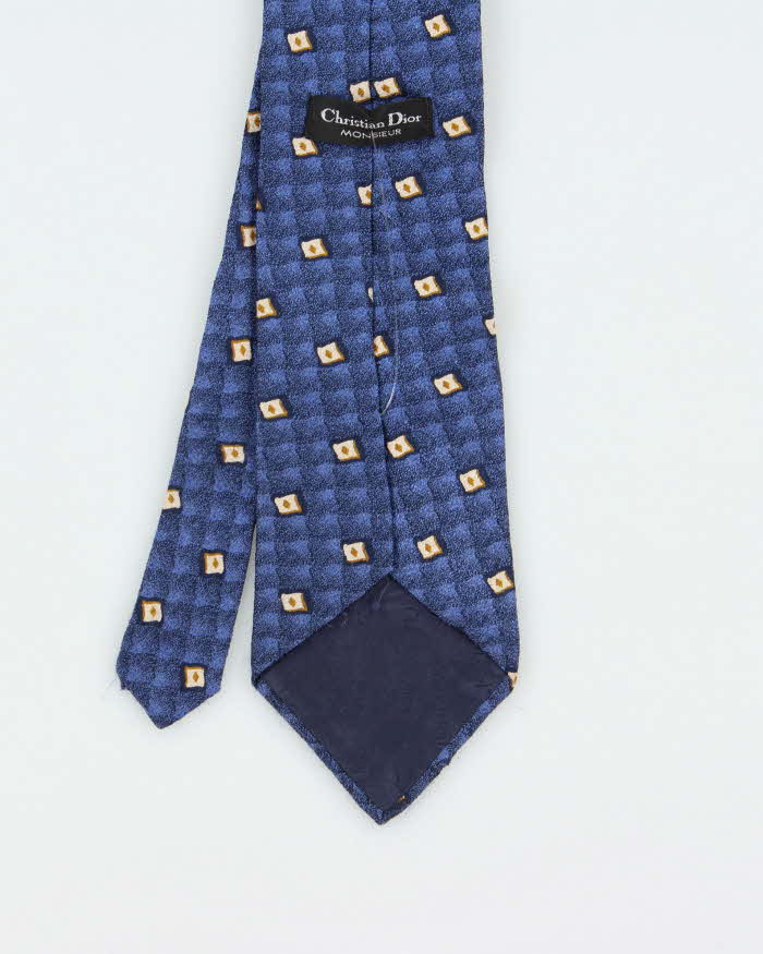 Vintage 1980s Christian Dior Patterned Silk Tie
