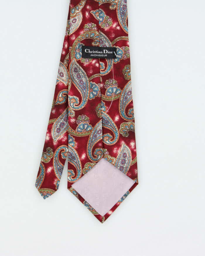 Vintage 1980s Christian Dior Paisley Silk Tie
