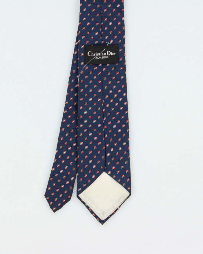 Vintage 1980s Christian Dior Patterned Silk Tie