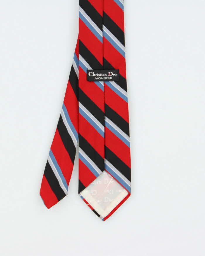 Vintage 1980s Christian Dior Striped Silk Tie