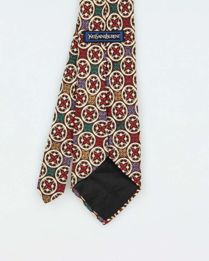 Vintage 1980s Yves Saint Laurent Pattern Silk Tie