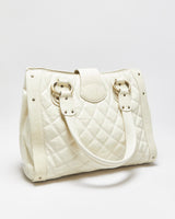 Vintage Y2k 2000s Bally T Bar Detail Quilted Leather Handbag
