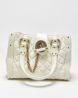 Vintage Y2k 2000s Bally T Bar Detail Quilted Leather Handbag