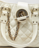 Vintage Y2k 2000s Bally T Bar Detail Quilted Leather Handbag