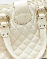 Vintage Y2k 2000s Bally T Bar Detail Quilted Leather Handbag