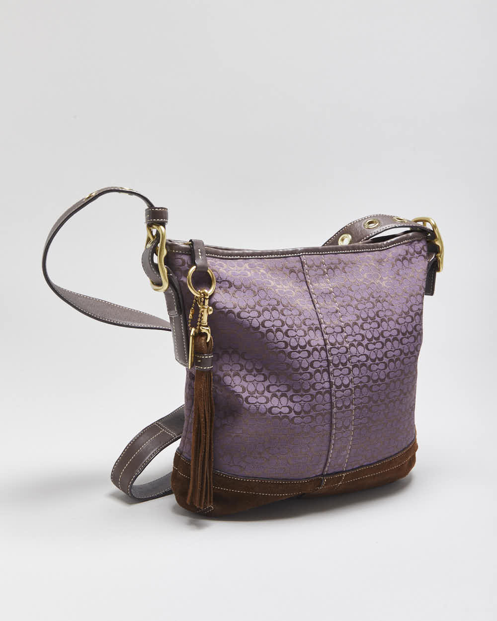 Vintage Y2k 2000s Coach Jacquard Signature Two-way Handbag