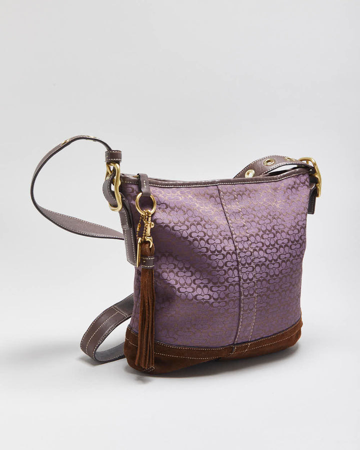 Vintage Y2k 2000s Coach Jacquard Signature Two-way Handbag