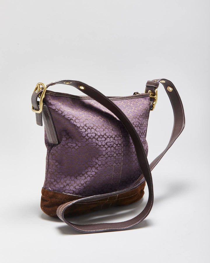Vintage Y2k 2000s Coach Jacquard Signature Two-way Handbag