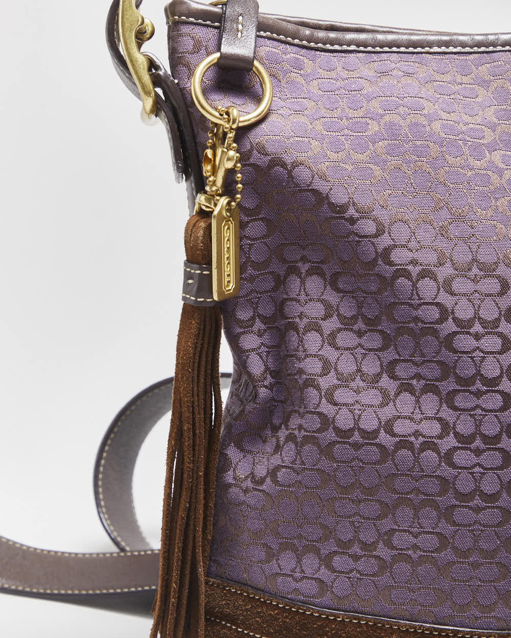 Vintage Y2k 2000s Coach Jacquard Signature Two-way Handbag