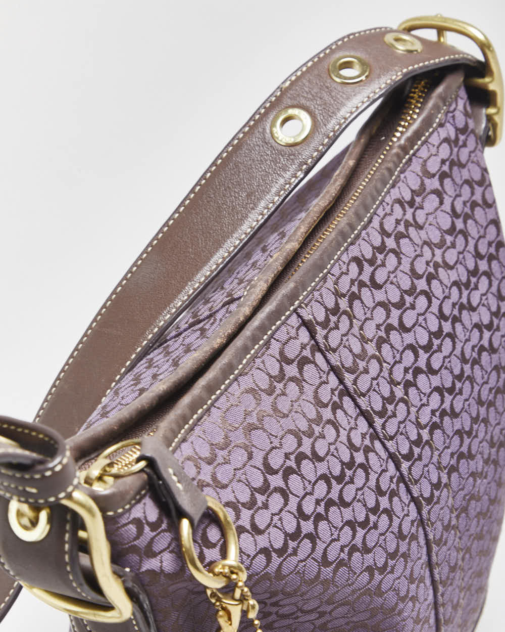 Vintage Y2k 2000s Coach Jacquard Signature Two-way Handbag