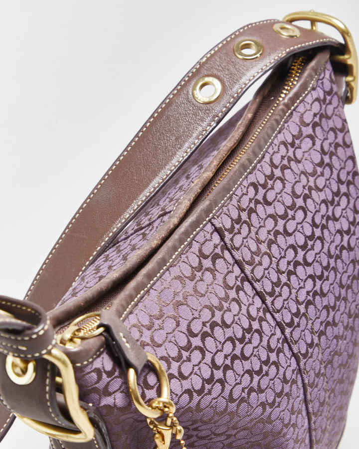 Vintage Y2k 2000s Coach Jacquard Signature Two-way Handbag