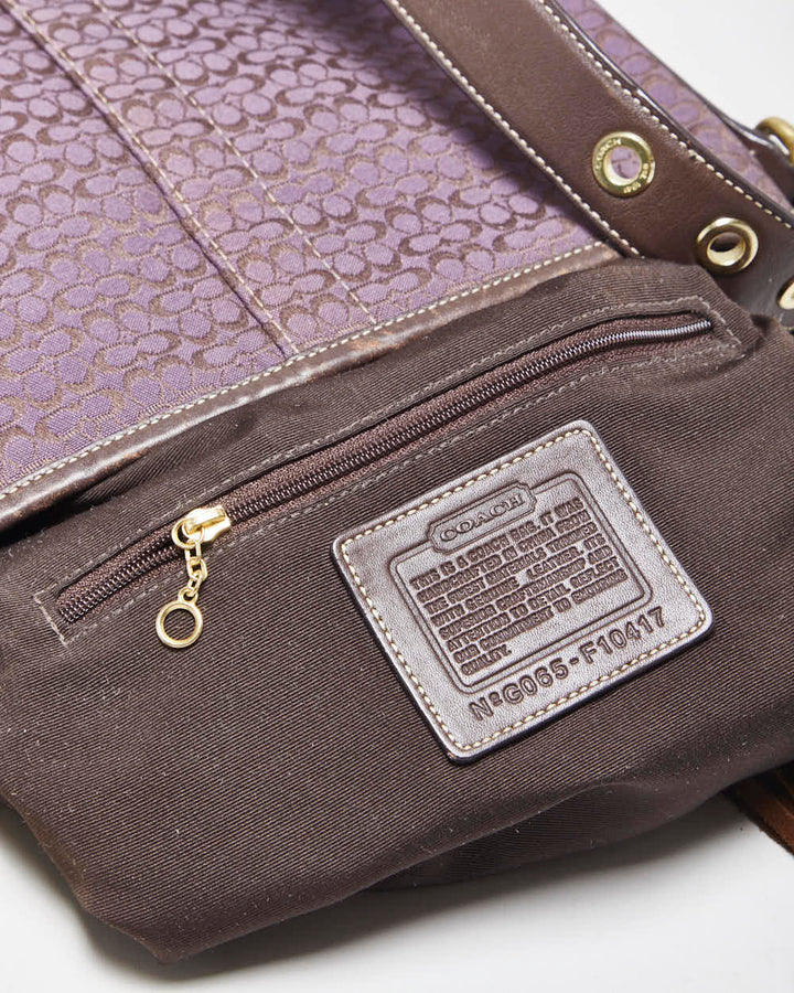 Vintage Y2k 2000s Coach Jacquard Signature Two-way Handbag