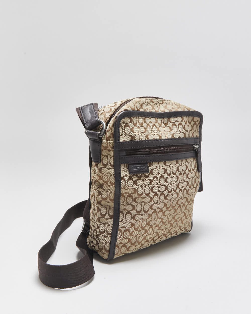 Vintage Y2k 2000s Coach Jacquard Flight Bag