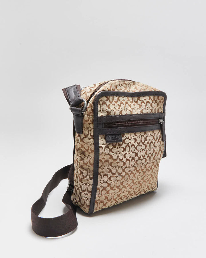 Vintage Y2k 2000s Coach Jacquard Flight Bag