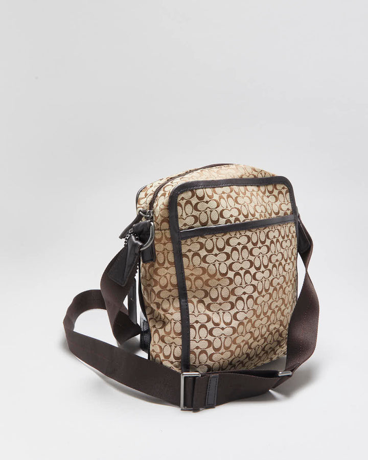Vintage Y2k 2000s Coach Jacquard Flight Bag
