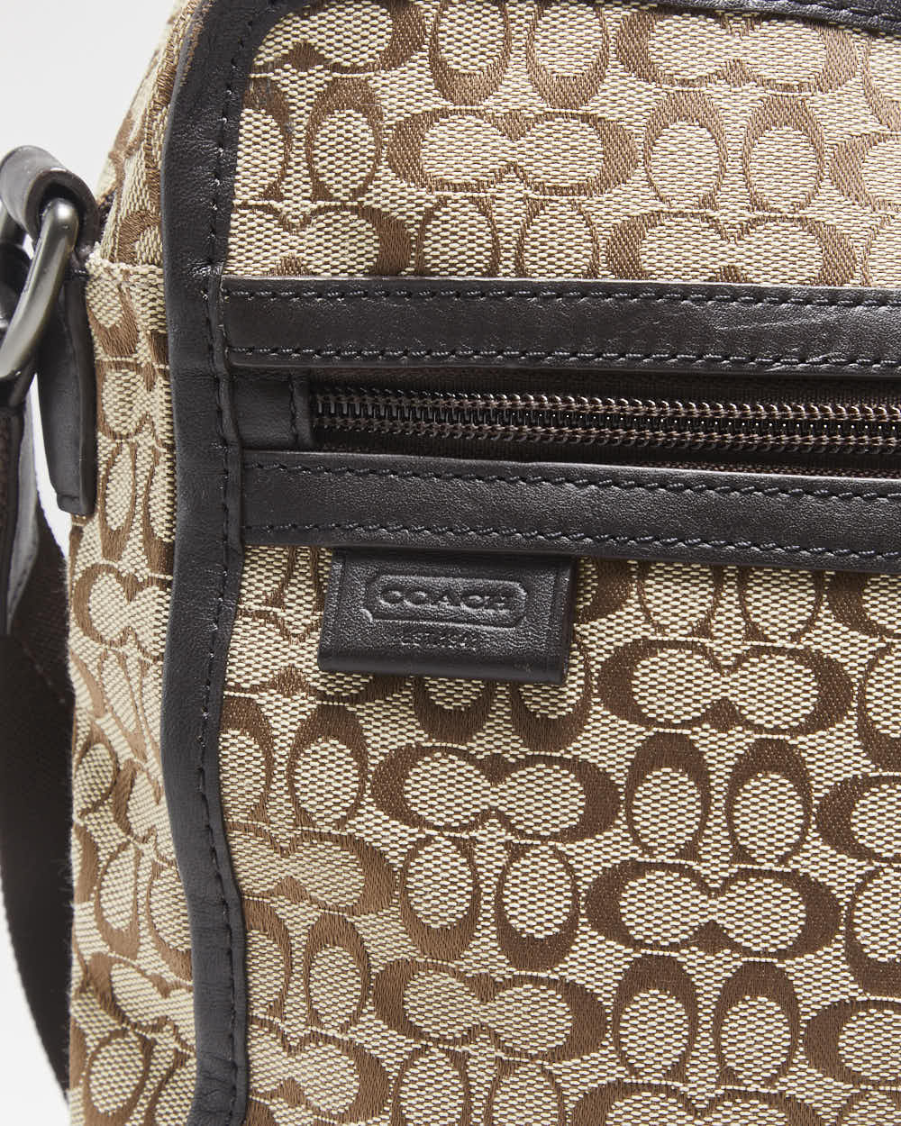 Vintage Y2k 2000s Coach Jacquard Flight Bag