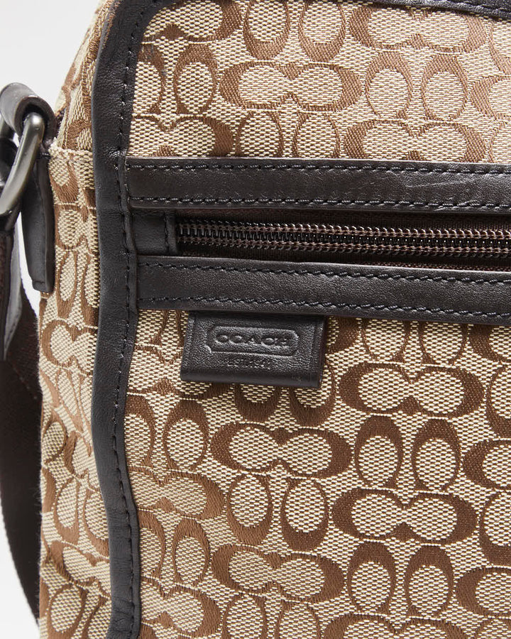 Vintage Y2k 2000s Coach Jacquard Flight Bag