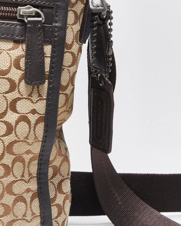 Vintage Y2k 2000s Coach Jacquard Flight Bag