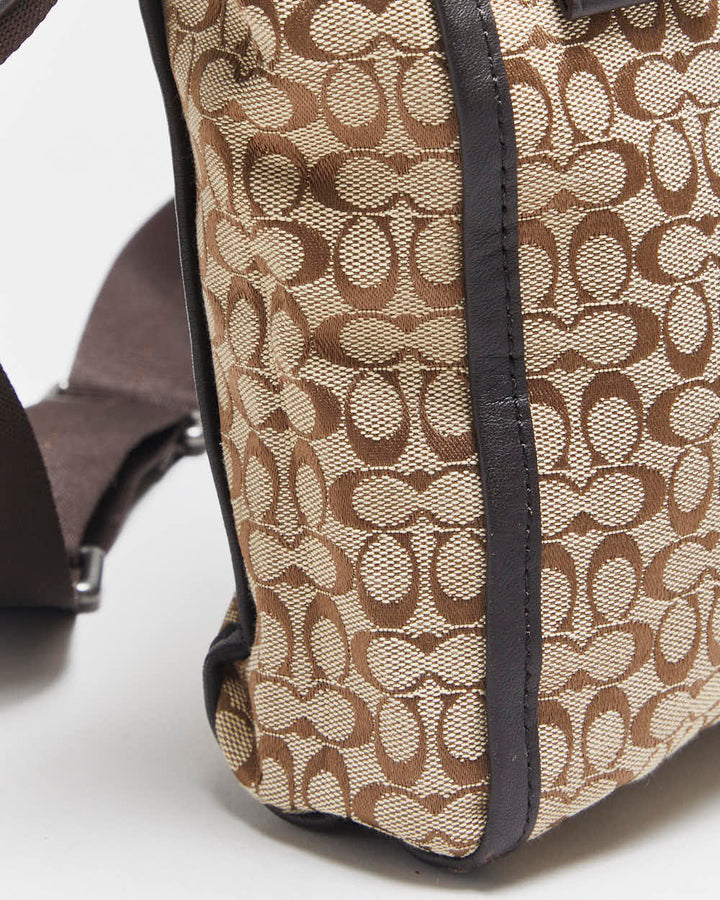 Vintage Y2k 2000s Coach Jacquard Flight Bag
