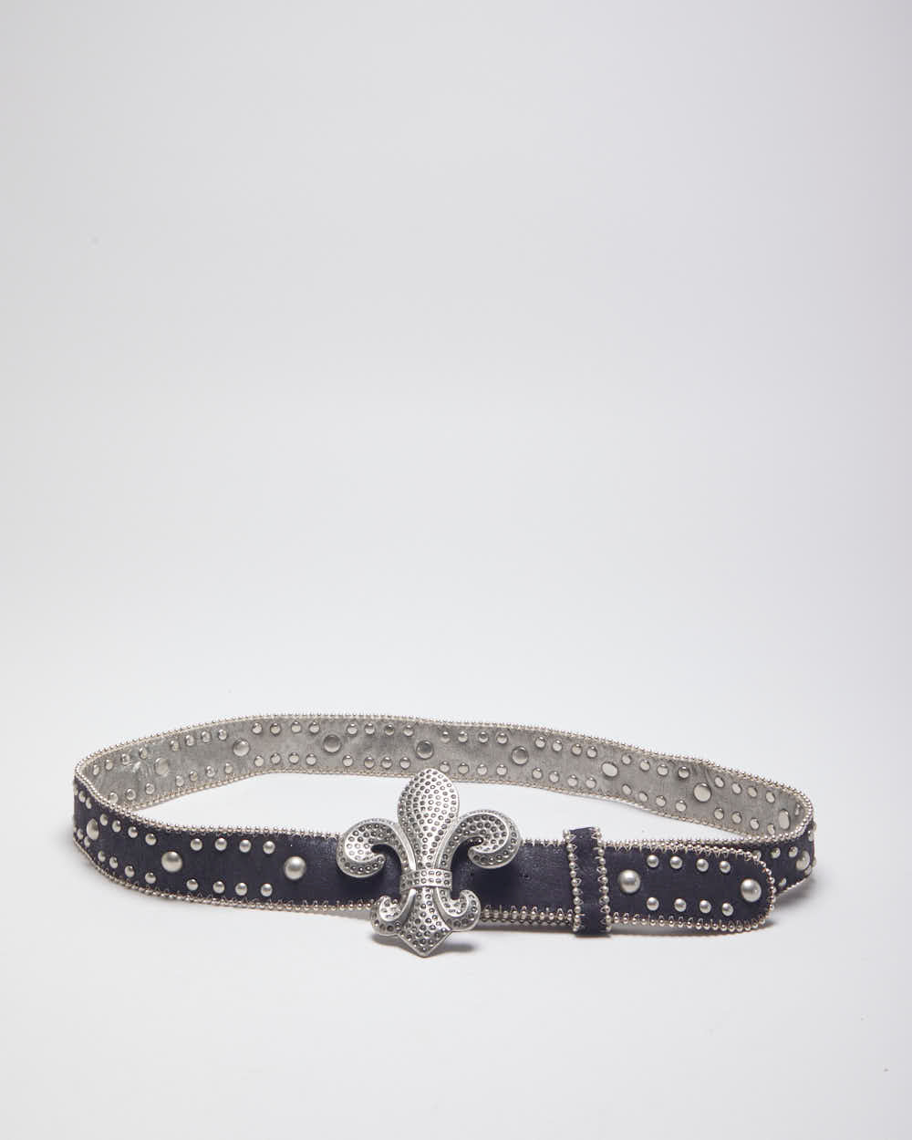 Kathy Van Zeeland Fleur De Lis Studded Belt - W34-W39